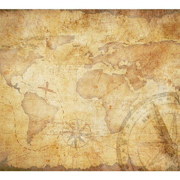 obraz mapa świata vintage z kompasem
