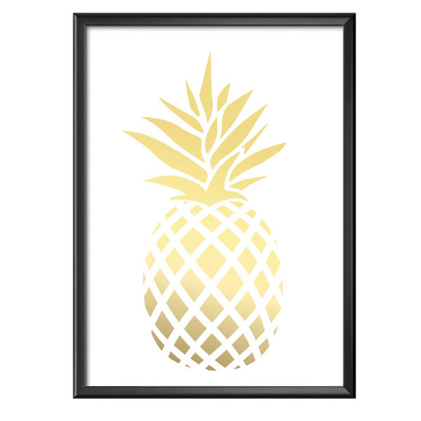Plakat złoty ananas