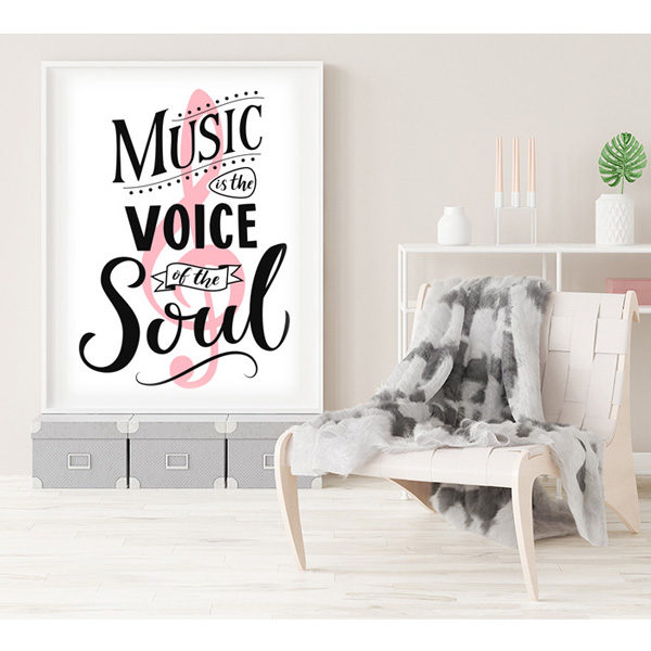 Plakat music is the voice of the soul wizualizacja